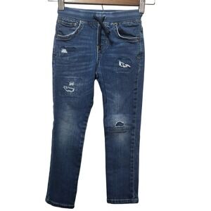 Cat & Jack Toddler Boys Blue Distressed Skinny Jeans Elastic Waist 5T